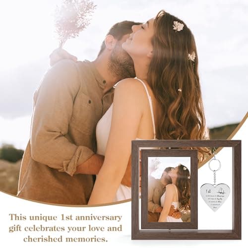 HELORAY 1 YearAnniversary Picture Frame Gifts for Couple 1 Year Anniversary Paper Gifts for Girlfriend One Year Anniversary Picture Frame for Wife Happy 1 Year Anniversary Decorations Gift for Couple B0DPFCQK5P