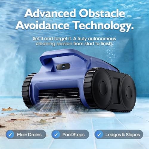 [2026 Release] Automatic Robotic Pool Vacuum for Inground & Above Ground Pools, Wall Climbing Pool Vacuum Cleaner, Cleans Floor, Walls, Waterline, Drain & Skimmer up to 2150 Sq. Ft., 190 Min