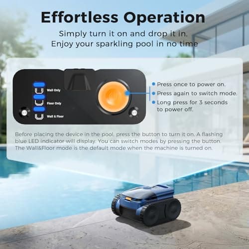 Robotic Pool Cleaner,Cordless Pool Vacuum for Inground Pools,Automatic Pool Cleaner Robot for Pool Floors,Drain Cleaning,Walls,Waterline,2150 Sq.ft,180min Runtime,3H Fast Charging Robot for Spa Pool