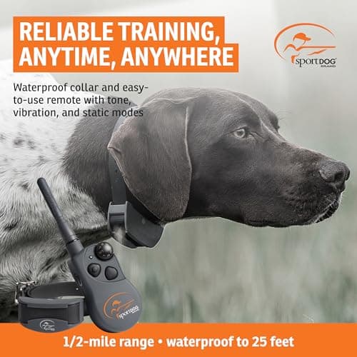 SportDOG SportHunter 825X Remote Dog Training Collar - 1/2 Mile Range, 21 Static Levels, Tone & Vibration, No-Look Dial, DryTek Waterproof, Up to 70 Hrs Battery Life, Expandable to 3 Dogs