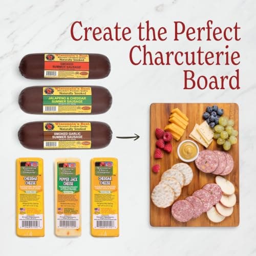 Wisconsin Cheese Company - Ultimate Cheese & Meat Holiday Gift Box - Smoked Summer Sausages, 100% Wisconsin Cheese, Crackers, Pretzels & Mustard | Perfect for Parties, Charcuterie Boards, and Holiday Gifts