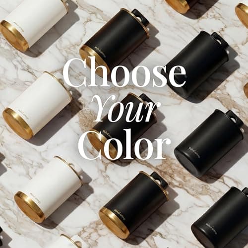 Vacuum Coffee Canister with Airtight Lid – Patented Dual Airtight Coffee Canister with Scoop, Coffee Bean Storage Container or Grounds Container, Storage Container - Black and Gold Kitchen Accessories