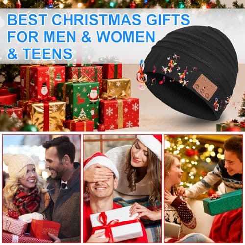 Bluetooth Beanie Hat,Unique Christmas Tech Gifts for Boyfriend Husband Him Men Women Teen Boys Girls Teenage Coworker Stocking Stuffers Secret Santa Best Friend Birthday Gifts B07FVK8KWW