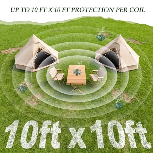KICKOUTOR Mosquito Repellent Incense Coils with Natural Citronella Oil, 20 Coils & 4 Stands, DEET-Free Outdoor Protection for Patio, Backyard & Camping, Burns 5-7 Hours Against Gnats & No-See-Ums