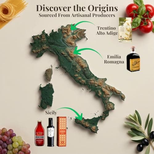 Brava Giulia Italian Gift Box – Premium EVOO, Aged Balsamic, Organic Pasta & Tomato Sauce | Gourmet Food Set from Italy | Holiday & Hostess Gift