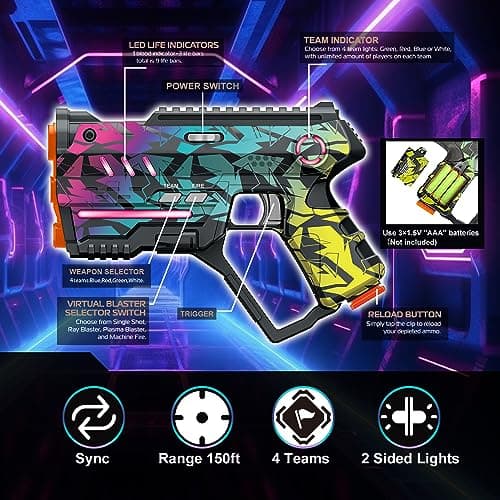 Laser Tag Set of 2, Lazer Tag Game for Kids Indoor & Outdoor Play, Gift Ideas for Kids Teens and Adults, Cool Toys for Teenage Ages 8 9 10 11 12+Year Old Boy & Girls B0C3QX5ZSX