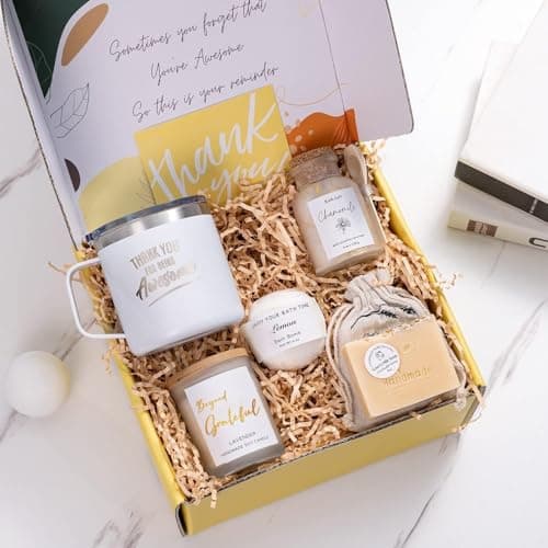 Thank You Gifts for Women Spa Thoughtful Unique Office Gifts for Coworkers Nurse Friends Men Boss Employee Secretary Hostess Teacher Mom Her Appreciation Gift Boxes Coffee Mug Holiday Gifts Basket