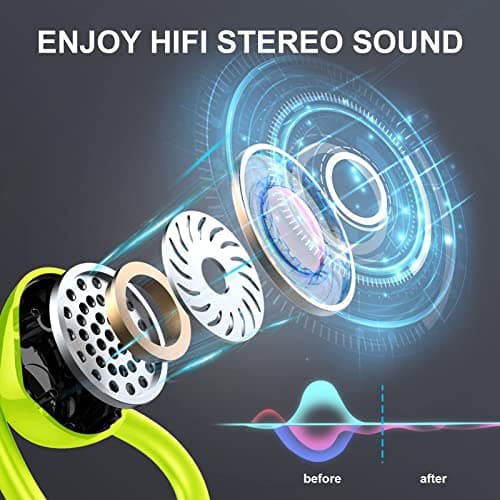 Wireless Earbuds Sport Bluetooth Headphones 5.4, 2025 Bluetooth Earbuds 4 HD Mic, Over-Ear Buds with Earhooks ENC Noise Canceling Earphones, 48Hrs Stereo, IP7 Waterproof Headset for Workout/Running