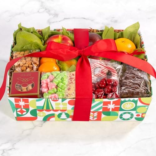 Holiday Chocolate, Nuts & Fresh Fruit Gift Basket