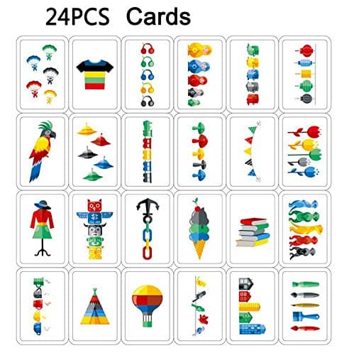 Quick Cups Games for Kids Intellectual Flying Stack Cups,Stacking Cups Games Parent-Child Interactive Game with 24 Picture Cards, 30 Cups