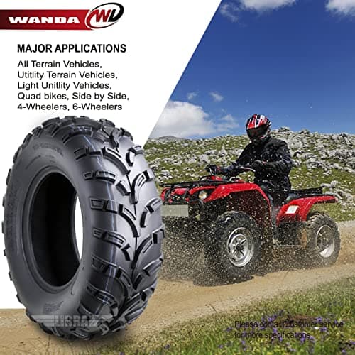 WANDA ATV/UTV Tires 25x8-12 25x8x12 6-Ply Light Mud Tires, Set 2-10243