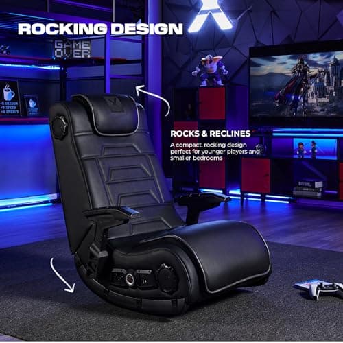 X Rocker Video Gaming Floor Rocker Chair, Built-in Audio, College Dorm Essentials for Guys and Girls, Bedroom, Foldable, Gifts for Gamers