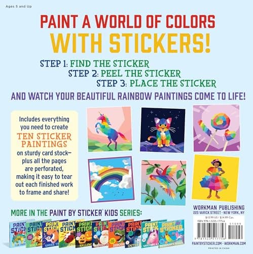 Paint by Sticker Kids (Official): Rainbows Everywhere!: Create 10 Pictures One Sticker at a Time! 1523517751