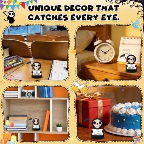 Unique 18th Birthday Gifts for Women Men - Mini Handmade Crochet Grim Reaper - Adulting Funny 18 Year Old Milestone Gag Gifts for Him Her - Handmade Crochet Desk Decor B0GS9Q8J46