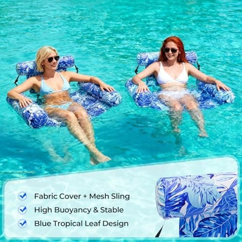 Inflatable Pool Float for Adults – Heavy Duty Floating Lounge Chair & Pool Noodle for Summer, Beach, Lake & Pool Parties – Comfortable Water Lounge for Relaxing & Fun