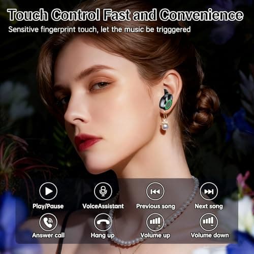 BSWLMDD Wireless Bluetooth 5.4 Earbuds 28-Hour Battery Life Hi-Fi bass Earbuds Waterproof LED Display Charging case Included in-Ear Design with Microphone Compatible with Phones/Computers/Sports