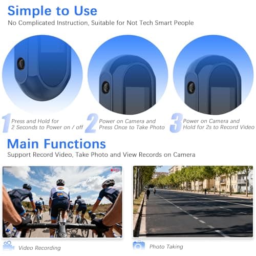 Tkiplay Mini Thumb Sports Action Camera, FHD 1080P Body Camera with Audio, Small Body Cam, Magnetic Wearable POV Vlogging Camera with Night Vision, Loop Record, Accessories
