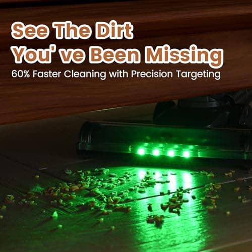 VersLife Z8 Cordless Vacuum Cleaner, 40kPa/500W Power Suction, LED Display, 6-in-1 Lightweight Stick Vacuum with Green LED Light, 6-Stages Filtration, Self-Standing for Pet Hair Hard Floor Carpet