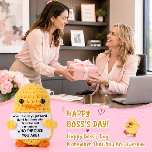 MBL Christmas Stocking Stuffers for Women - Emotional Positive Inspirational Support Small Funny Gag Crochet Duck Pickle Birthday Xmas for Men for Coworker Boss Colleges Her Him Friend