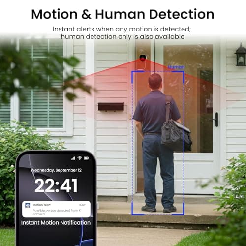 INFIYA 2K No Drill Window Camera-2 Pack 2.4Ghz & 5Ghz WiFi Dome Cameras for Home Security for Indoor & Outdoor Monitoring, Color Night Vision, Human Detection, 24/7 Recording, Ideal for Apartment, K1