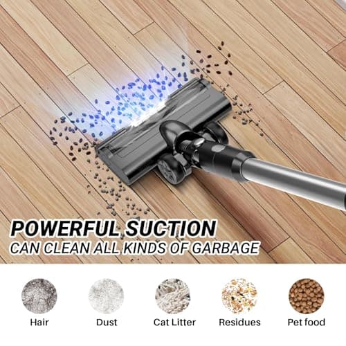 Cordless Vacuum Cleaner for Home, 8-in-1 Lightweight Stick Vacuum with 45Mins Runtime, Powerful Suction, Anti-Tangle, Rechargeable Cordless Vacuum for Hardwood Floor Carpet Pet Hair, N502