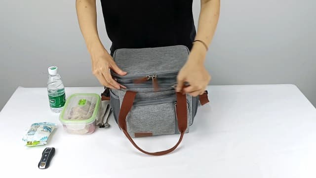 MIYCOO Lunch Bag & Lunch Box for Men Women, Double Deck Leakproof Insulated Soft Large Adult Camping Cooler bag for Work, Beach, Picnic, Travel (Black, 15L)