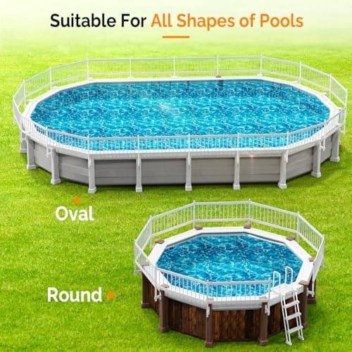 VINGLI Above Ground Pool Safety Fence,Swimming Pool Fences, Pool Fencing,White (Kit A-8 Sections)