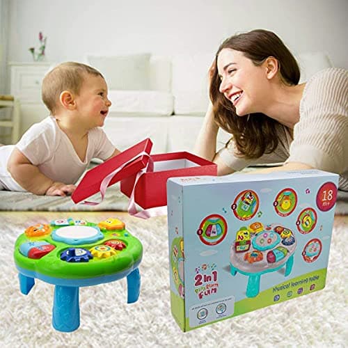 Baby Toys 6-12 Months, Baby Activity Table Center, Musical Toys for Infant Toddler 0 3 6 9 12 18 Months, Boy Girl Toy for 1 2 3 Year Old