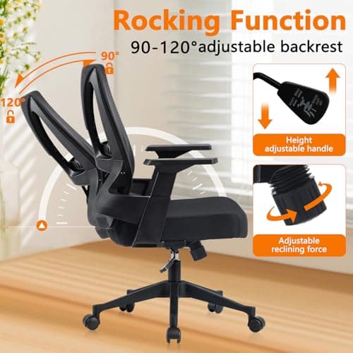 CLATINA 500lbs Big and Tall Office Chair Heavy Duty Mesh Ergonomic Computer Chairs with Adjustable Lumbar Support and Wide Comfy Seat for Home Office Conference Heavy People, Black, 4 Pack