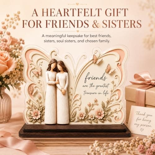 Thanksgiving, Christmas Gift for Friends, Besrt Friend, Friend Birthday Gifts for Women, 2-layer Acrylic and Wood Desk Decor Friendship Gifts for Women, Birthday Gifts for Friends, Friendship Plaques B0H8SXKFP6