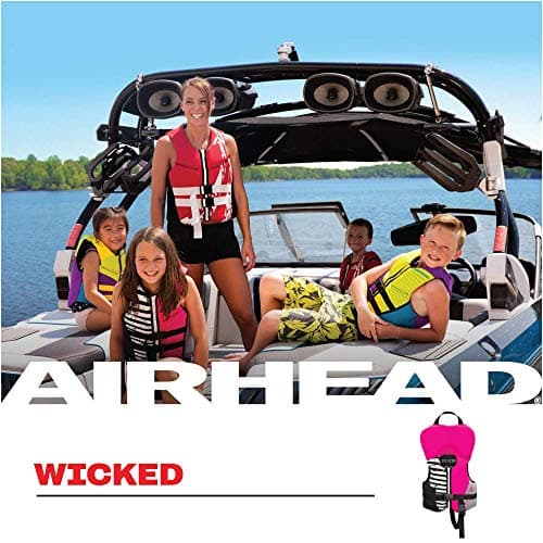 Airhead Wicked Kwik-Dry NeoLite Flex Life Jacket for Kids - USCG Approved Life Vest for Youth, Child & Infant, Watersports Vest for Boating, Tubing & Swimming, Hot Pink