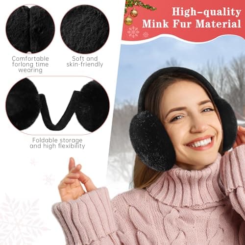 Nimalpal Ear Muffs for Winter Women - Adjustable Earmuffs for Women Winter Foldable