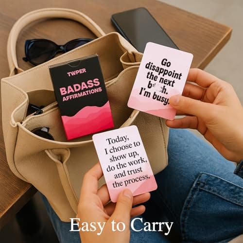 Badass Affirmation Cards for Women – 100 Daily Motivational Inspirational Cards for Self Care Positive Healing– Funny Birthday Gifts for Her Friends Teens