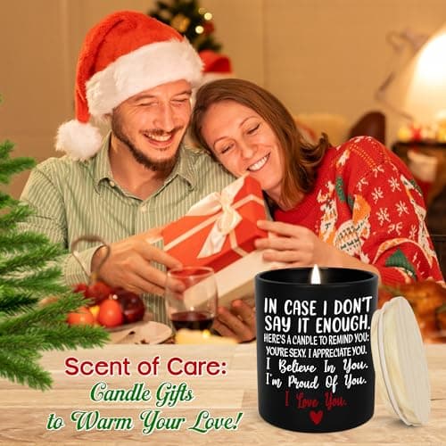 TEEZWONDER Anniversary Wedding Gifts for Women Men - Long Lasting Vanilla Lavender Candle 10 Oz - Birthday Romantic Gifts for Him Her, Girlfriend Boyfriend Birthday Gift Ideas, Gift for Husband Wife