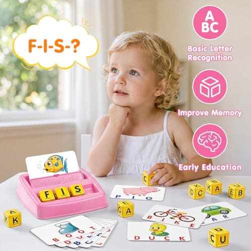 NARRIO Educational Toys for 3 4 5 Year Old Girl, Matching Letter Game Puzzles for Kids Ages 4-6, Preschool Learning Toys for Toddlers 2-4 Year Old Girl Gifts B08NXCK6MY