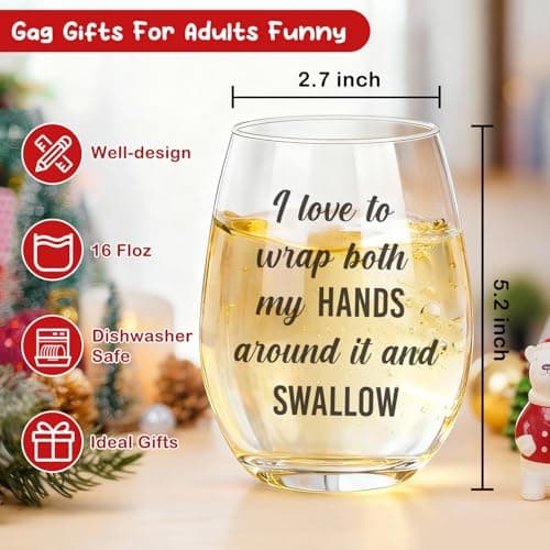 Funny Wine Glasses For Women, Best White Elephant Gifts 2025, Gag Gift For Women, Gifts For Wine Lovers, Birthday Present For Adults Her Men, Frined, Funny Gift For Men Coworker, Boss, Employee