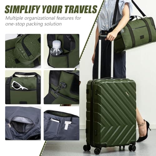 Eeeza Luggage Sets 5 Piece, Suitcases with Wheels, ABS Hard Case Luggage with TSA Lock Spinner Wheels, Carry On Luggage Set(5 Piece Sets (20"/24"/28"/DB/TB))