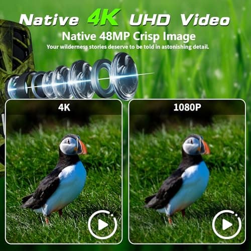 Trail Camera 4K, WiFi Game Camera, 120°Wide Angle, Night Vision Cameras, 32GB TF Card, IP66 Waterproof, Deer Scouting or Home Security, 0.2s Trigger Motion Activated for Wildlife