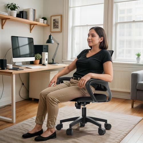 Ergonomic Office Chair - 330Lbs, Breathable Mesh Computer Desk Chair with Lumbar Support & Armrest, Rolling Swivel Adjustable Tilt Lock for Home Office/Gaming, Bedroom Study