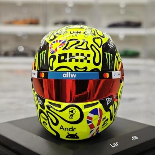 HTLNUZD 2025 1/5 Mcl39#4 Mini Helmet for BritainGP F1 Norris Champion Racing Helmet Model Ornament Customized Gift for Adults