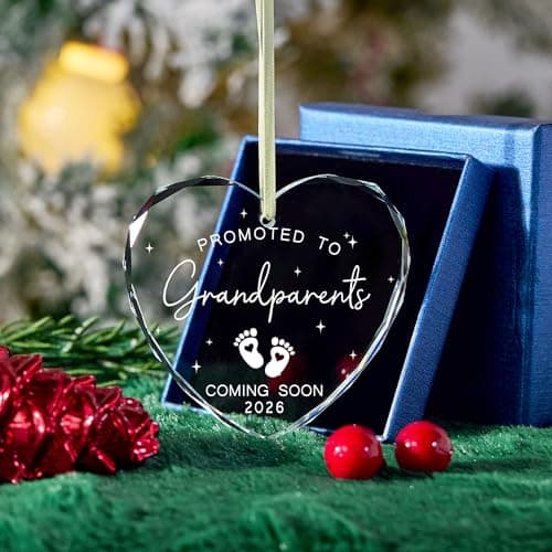 Grandparents Gifts - First Time Grandparents Gifts for Grandma, Grandpa - Baby Pregnancy Announcement Ornament for New Grandma