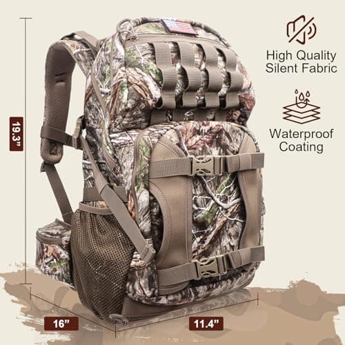 Hunting Backpack, Camo Hunting Backpacks & duffle Bags, Water-resistant Long-Lasting Large Capacity Bow Backpack Hunting Pack For Hunting Gear Accessories (Treasures of the Trees)