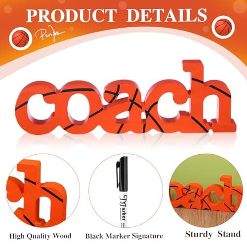 2 Pcs Coach Wood Word Marker Pen Set Coach Gift Coach Dad Gifts Coach Gifts Shelf Desk Decor Ready to Autograph(Basketball)