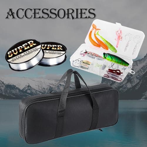 Tripquips Fishing Pole Combo, 6.9ft 2Pcs Telescopic Rods Set, Collapsible Fishing Rods, 2PCS Spinning Reel Set with Carrier Bag Freshwater Fishing Rod and Reel Combos Kits