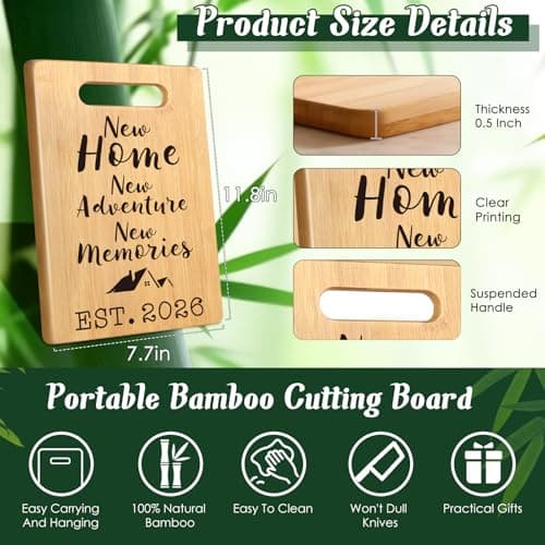 MY-ALVVAYS House Warming Gifts New Home, Perfect House Warming Gifts, New Home Gift Idea for Women Men Homeowner, New Apartment Essentials, New Home New Adventure New Memories 2026 Cutting Board B09C8LPH15