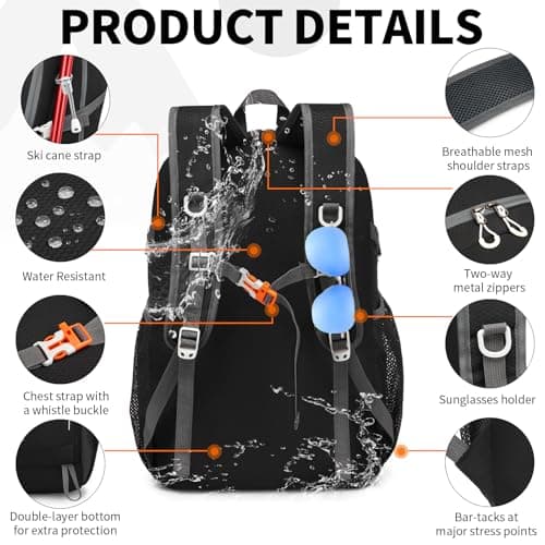 35L Lightweight Packable Backpack – Durable Foldable Daypack for Travel, Hiking, and Gym (Black)