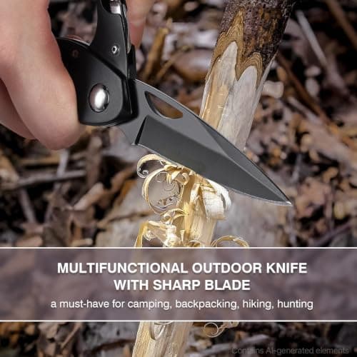 Stocking Stuffers Gifts for Men, EDC Carabiners with Folding Knives, Window Breaker and Screwdriver, Gear for Camping Hiking FUNBRO Multitool Carabiner with Pocket Knife, Bottle Opener B09YCNTY8B