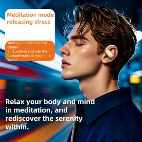 Open Ear Headphones, Over-Ear Earbuds with Ergonomic Ear Hooks, Bluetooth Headphones 5.4, 36 Hours Playback time, IPX5 Waterproof Touch Control Suitable for Cycling, Running, and Exercising (White)