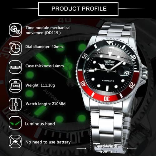 MASTOP Mens Automatic Mechanical Watches Stainless Steel Waterproof Luxury Automatic Watch for Men Top Brand Reloj Automático para Hombre