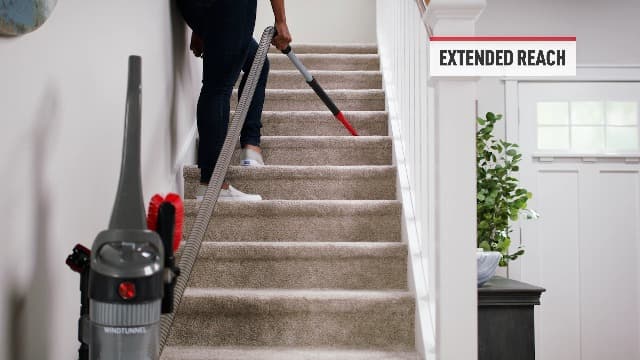 Hoover WindTunnel Cord Rewind Pro Bagless Vacuum Cleaner, Corded Upright Vacuum Cleaner for Carpet and Hard Floor, Automatic Cord Rewind, Corded Vacuum Cleaners for Home Use